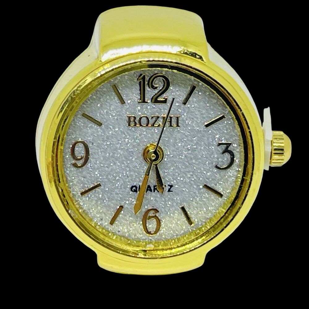 BOZHI Ring Watch Gold Design With Crystals New